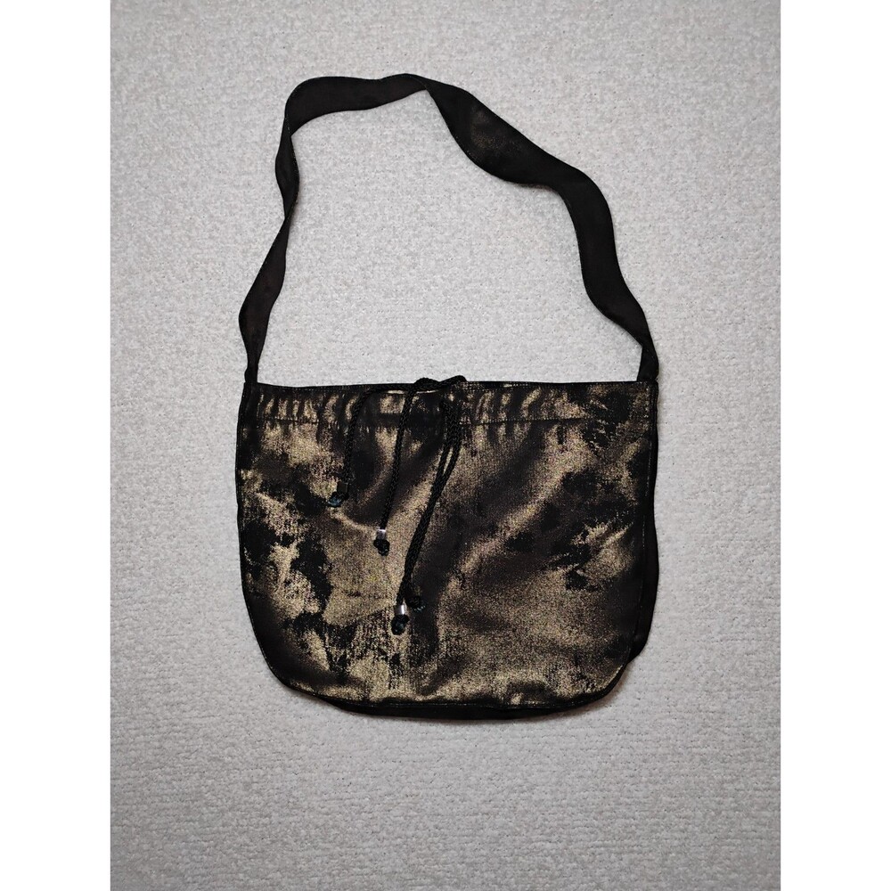 Metallic Gold Sack Shoulder Bag Edgy Disco Glam Rock